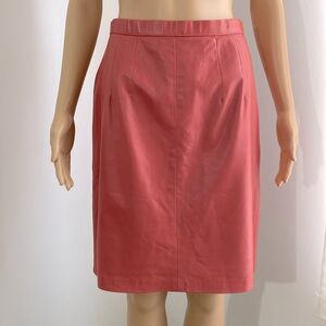 Vintage Pink Calfskin Leather Pencil Skirt size 4 / 6 ish